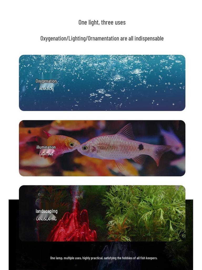 Siebenfarbige LED-Aquarium-Vulkanleuchte mit Luftstein-Blaseneffekt