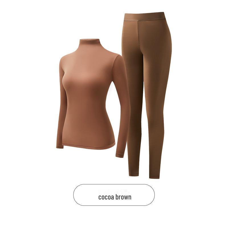 High Collar Hyaluronic Acid Skin Care Thermal Top - Women's Seamless Long Sleeve Base Layer Shirt