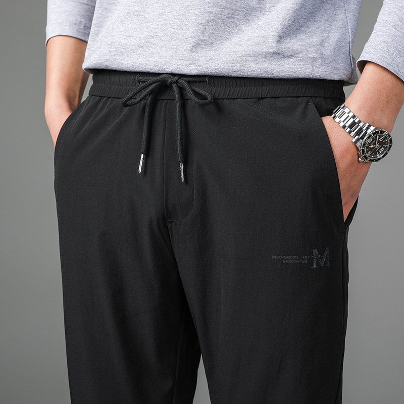 Men's Straight-Leg Quick-Dry Casual Pants, New Spring and Autumn Trendy Elastic Casual Long Pants for Men 92668