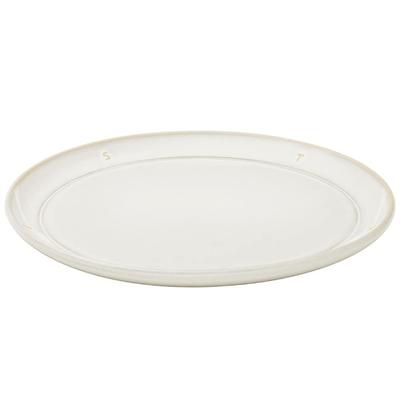 Staub Line Plate 22cm Made In Medium Plate Ceramic Pottery Microwave Safe Japanese Boussole Line Ceramic Plate "Boussole Off-White Portugal"
