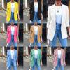 Elegant Women Long Sleeve Slim Formal Suit Work Jackets With Stylish Lapel Collar