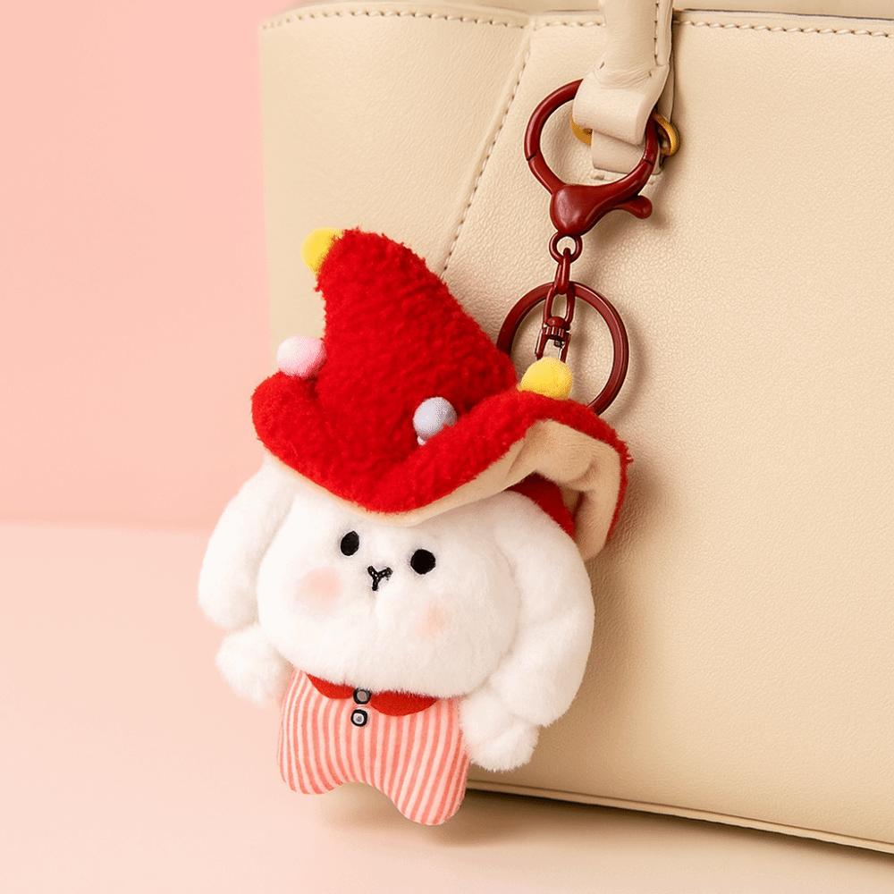 Fluffy Mushroom Rabbit Elf Charm Lifelike Rabbit Elf Keychain Cute Mushroom Bag Pendant  Home Decor
