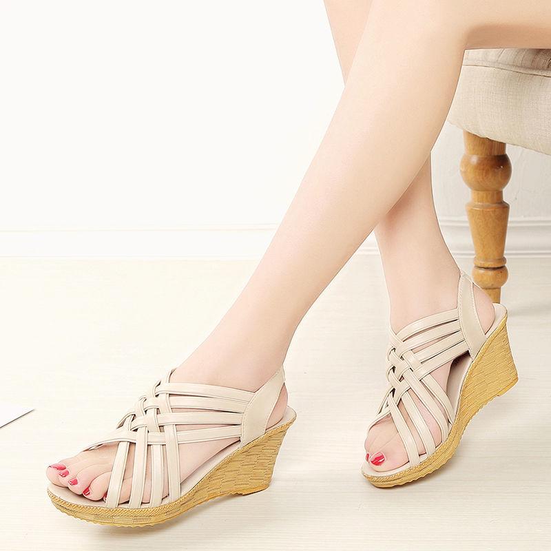 Ladies Shoes Wedges Heel Open Toe Women's Sandals Roman Style Platform The Best Daily Low Price Comfortable and Elegant Comfort