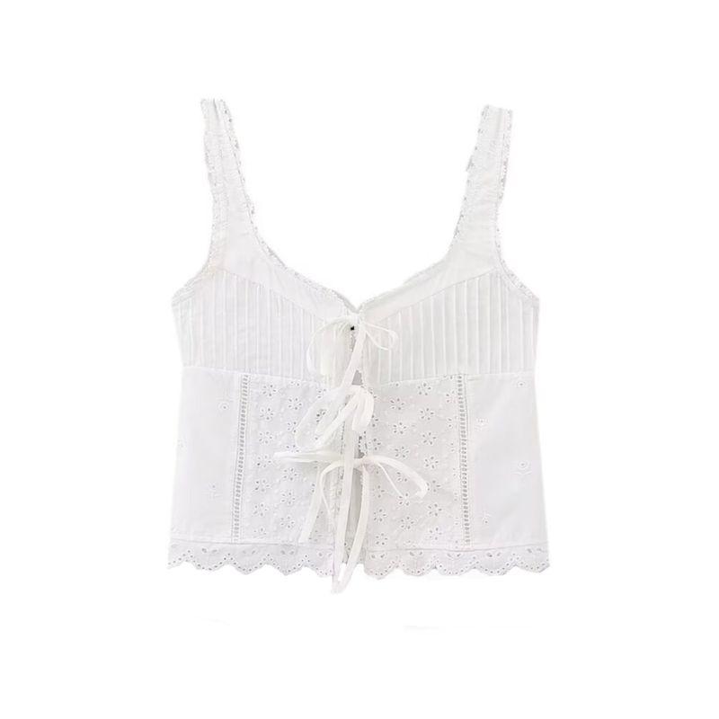 Kaslead New Arrival Women's Clothing Fashion Style Fashion Casual Easiest for Match Bowknot Decoration Embroider Tops 0881019