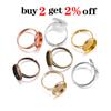 10pcs/lot Adjustable Blank Ring Base Fit Dia 10 12 14 16 18 20 25 mm Glass Cabochons Cameo Settings Tray Diy Jewelry Making Ring