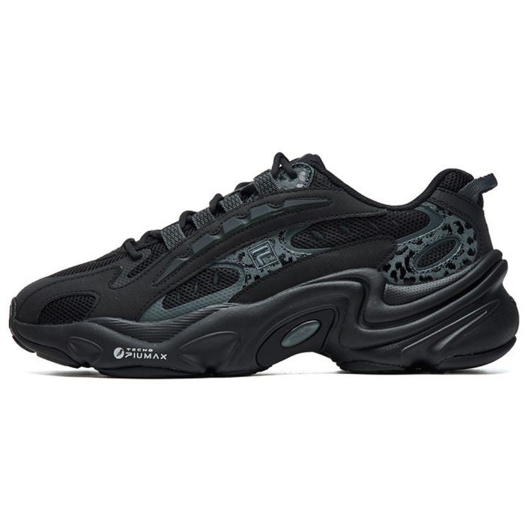 FILA Pantera Fabric Synthetic Leather Mesh Leopard Print Casual Low-Top Shoes Men sneakers Black F12M121105FBK
