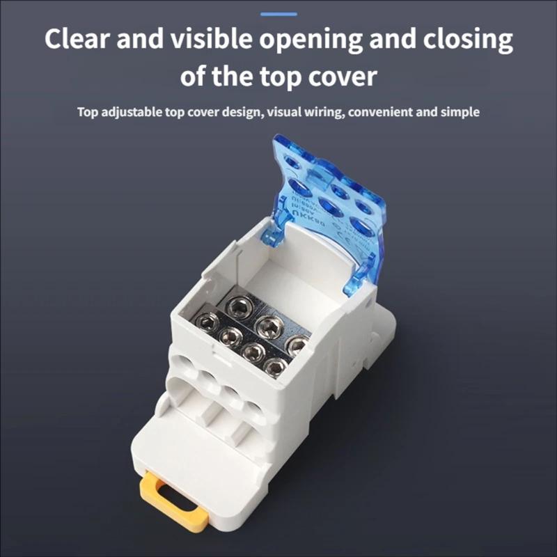 125A Electric Split Din Rail Terminals Block Junction Box Single Stage Splitter Box Electrical Wire Connector Easy To Use