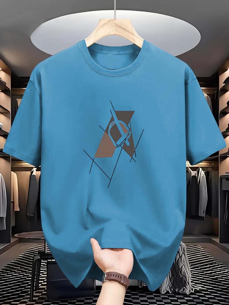 Summer Casual Men's T-shirts - Printed Novel Pattern Design, Comfortable and Versatile Short-sleeved Tops