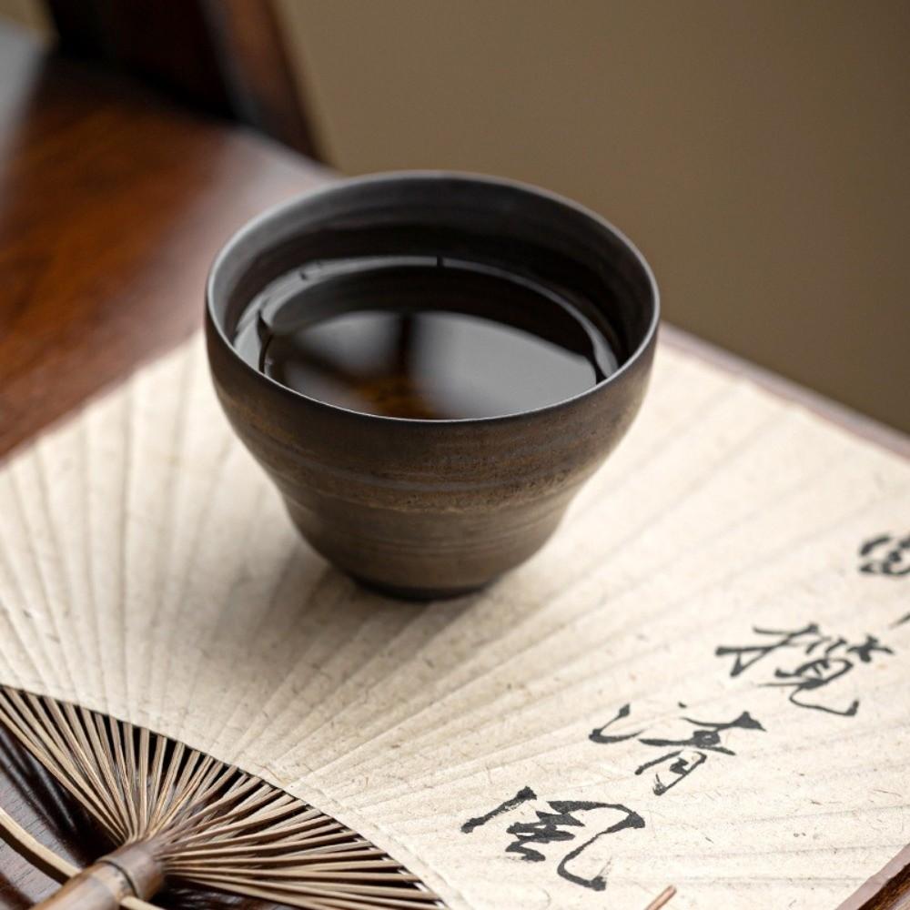 Ancient Style Japanese Style Tea Cup Iron Glaze Handmade Tea Cup Ceramic Tea Cup  for Tea Making