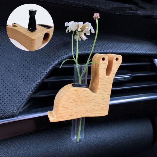 Car Air Outlet Decoration Artistic Flower Arranger Holder Universal Simple Installation Tube Vases with Magnet Stand Auto Interior Decor Accessory