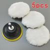 Car Detailing Wool Pad Set: 3-7 Inch Faux Wool Polishing Discs, 5 Pieces