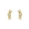 Boucles d'oreilles en argent sterling 925 avec zirconiums cubiques brillants, finition or jaune 18 carats - Limor