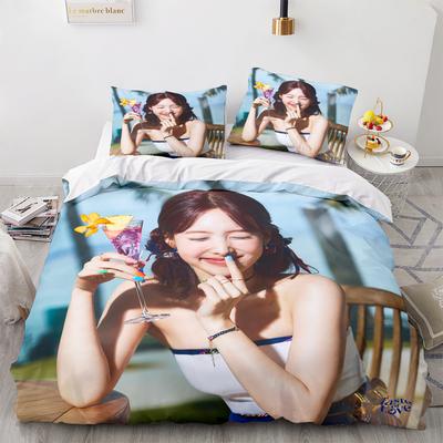 Set da letto Attrice Coreana Singolo Piazza e Mezzo Matrimoniale Queen King Size Bellissimo Set da Letto Aldulto Bambino Camera da Letto Set Copripiumino Stampa 3D 030