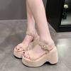 Thick-soled comfortable open-toed sandals women's summer 2025 new heightening soft-soled Roman sandals outer wear premium shoes