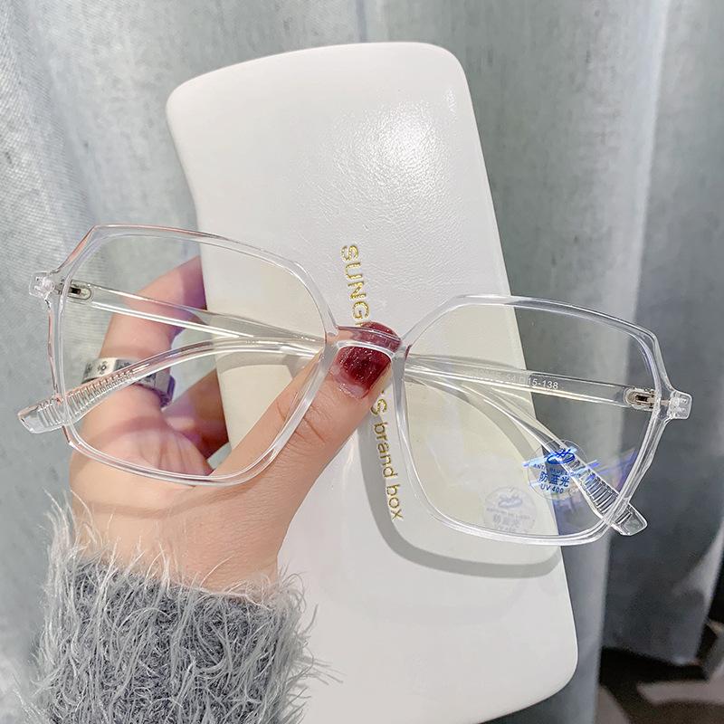G Home Glasses Trendy Male And Female Students Plain Face And Thin Large Frame Glasses Frame Anti-Blue Light Can Be Matched With Glasses