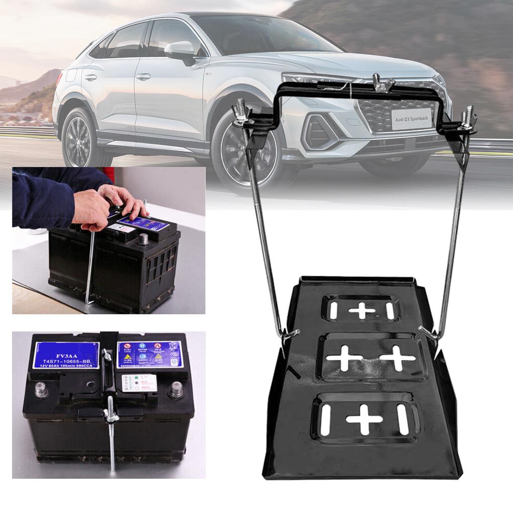ABS Metal Auto Battery Tray With Groove Long Service Life Adjustable Battery Tray Portable Good Bearing Capacity