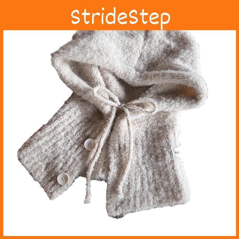 Solid Knitted Color Cap With Wide Brim And Ear Warmers For Autumn Winter Casual