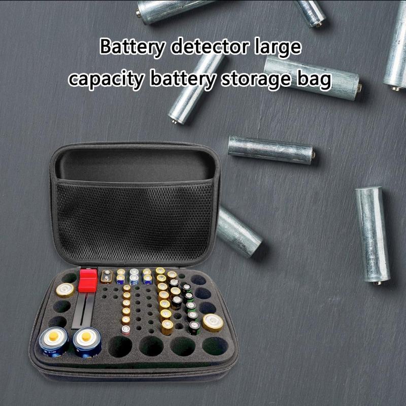 Large Capacity Battery Holder Case for AA 3A C D 9VBatteries Organization Waterproof Organizers Holder with Mesh Pocket