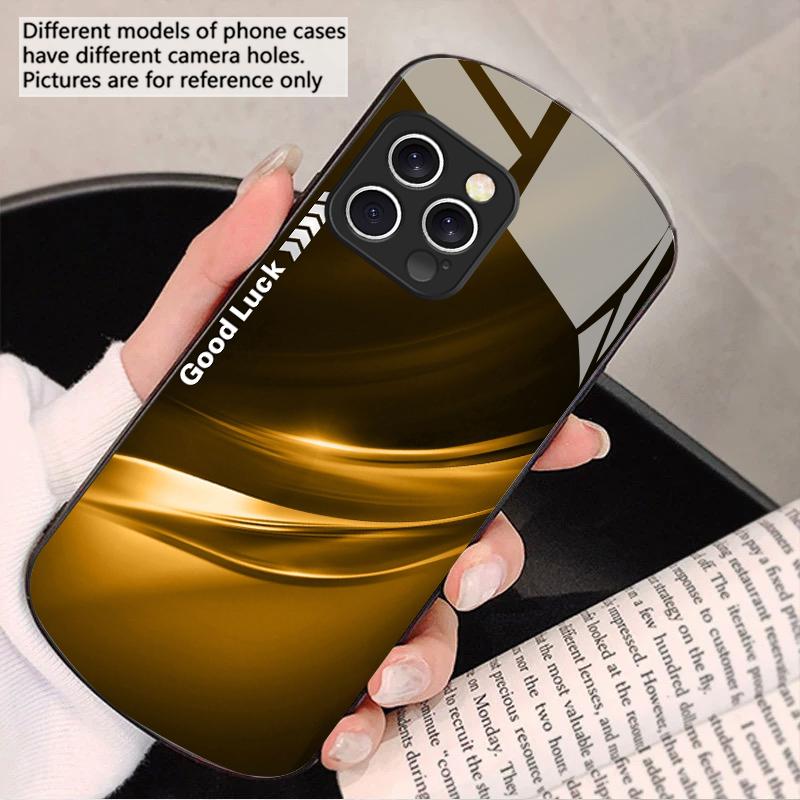 Šťastný Gradient Ripple Pro IPhone 16 Pro Max 16e 15 Pro 14 13 12 Mini 11 XS Max XR 7 8 Plu SE 22 Eliptický skleněný kryt na telefon