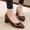 Mode Elegant Mittelhohe Absätze Schuhe Frau Pumps Mode Schlangenleder Lässig Frühling Herbst Absatzschuhe Büro Partyschuhe Damen Große Größe
