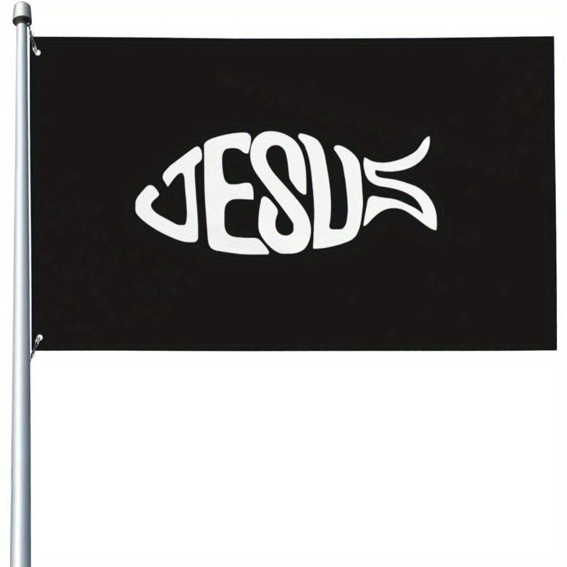 2D Door Banner 1pc Multi-size Optional Christ Fish No. 1 Garden Flag Halloween Thanksgiving Christmas Outdoor Flag Bar Decoration Banner Fun Printed F