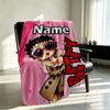 Custom Name Personalized Betty Boop Print Blanket, Home Decor, Bedroom, Sofa, Camping, Couch, Gifts for Birthday Christmas