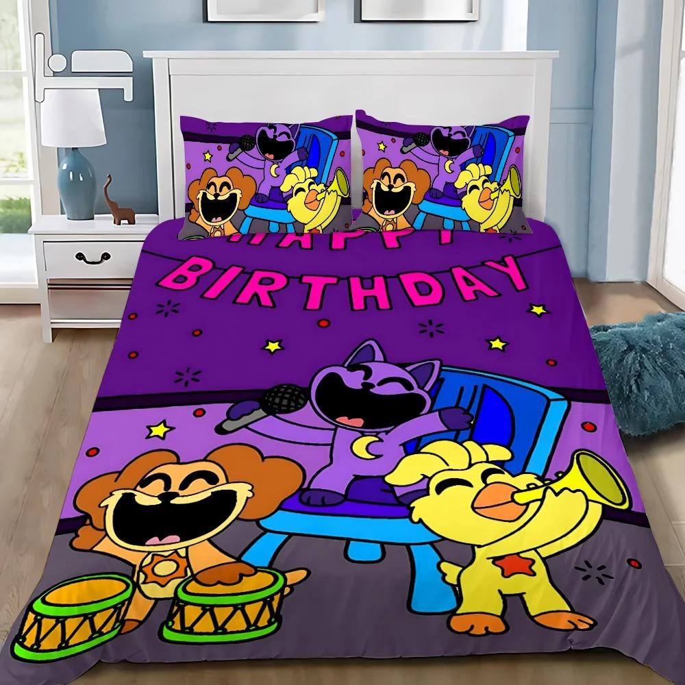 Amine Smilings Critters Duvet Cover Pillowcase Bedding Set Boy Girl Bedroom Decoration Children Gift Single Double Large Size