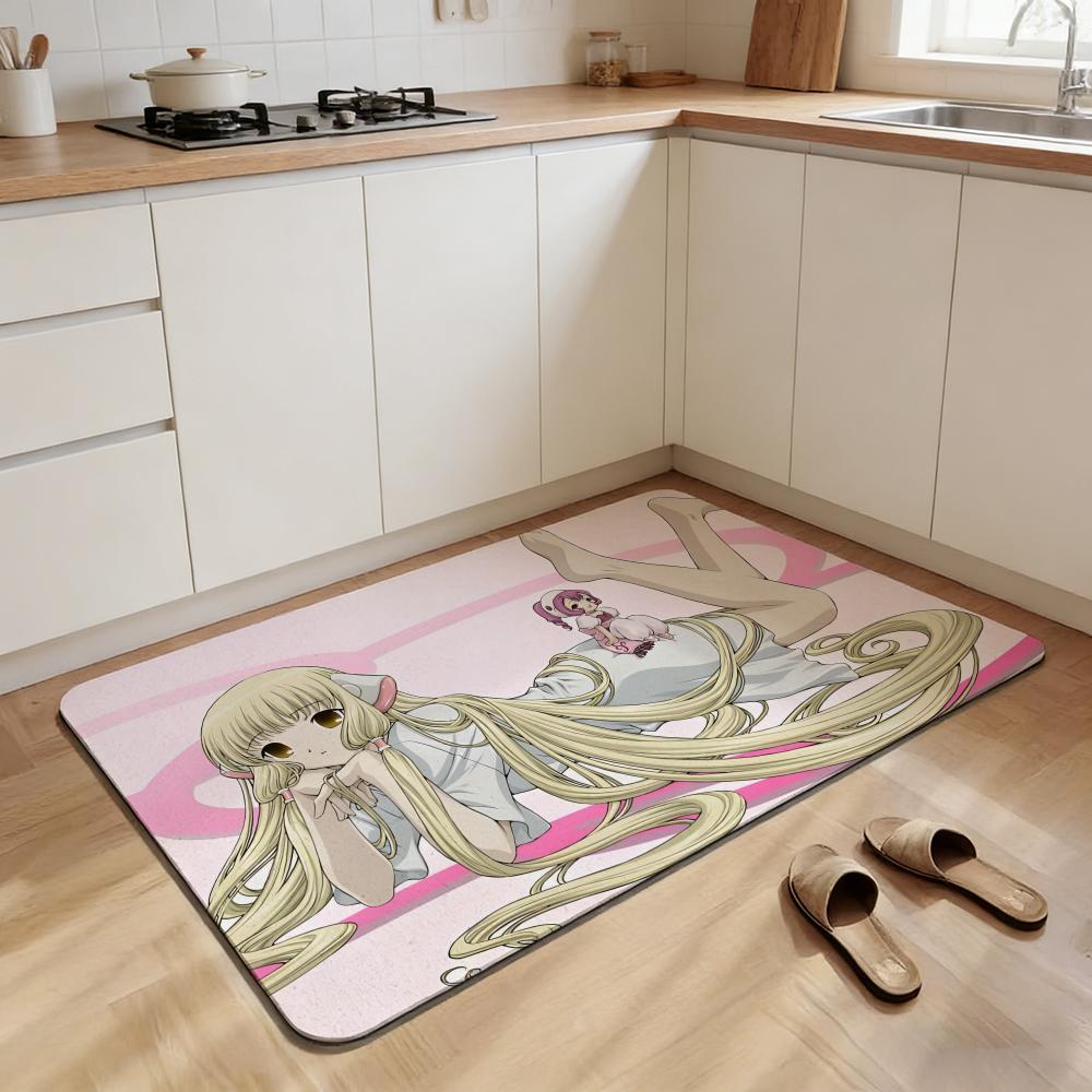 decorate-Chobits Floor Mat Non-slip Quick-dry Diatomaceous Earth Bath Mat, Absorbent Doormat 40cm x 60cm