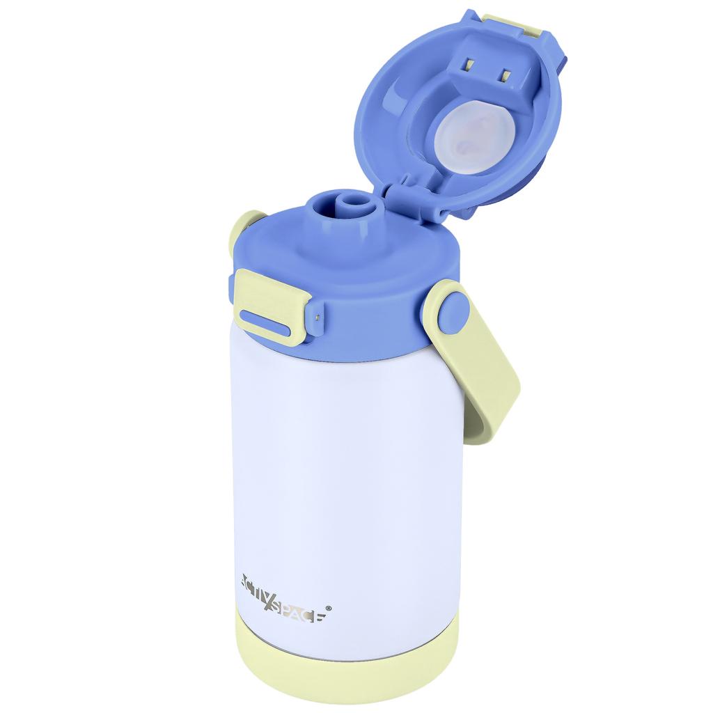Thermo mug, bottle for children with a straw and spout, 360 ml - blue