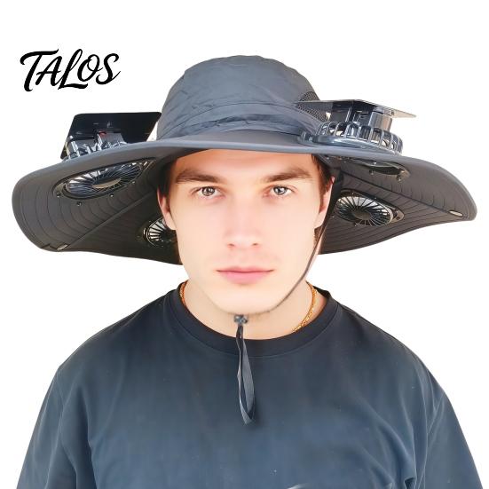 Outdoor Fishing Hat With Moisture-wicking Properties Fan Wide-Brimmed with Dual-Power Design Solar-powered Cooling For Cycling Solar USB Charging