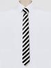[Allegra K] Striped Narrow Tie, 5cm, Formal, Casual, Business, Men's & Women's, White, 5cm