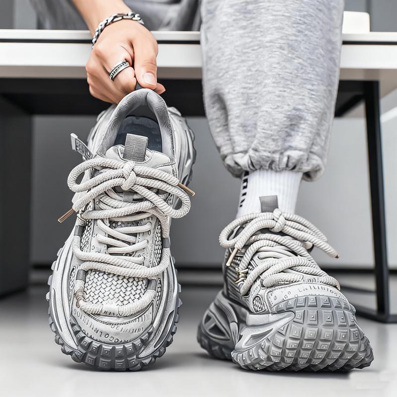 Herren klobige Sneaker lässig leicht vier Jahreszeiten atmungsaktiv weiche Sohle Outdoor Rennlauf Laufschuhe Student Geschwindigkeits Sportschuh