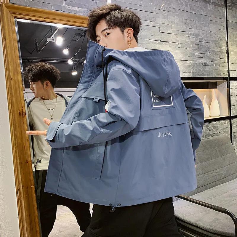 Men Regular Jacket Spring Boutique Hooded Workwear Soft and Comfortable Coat Casual Loose Parka Large Size