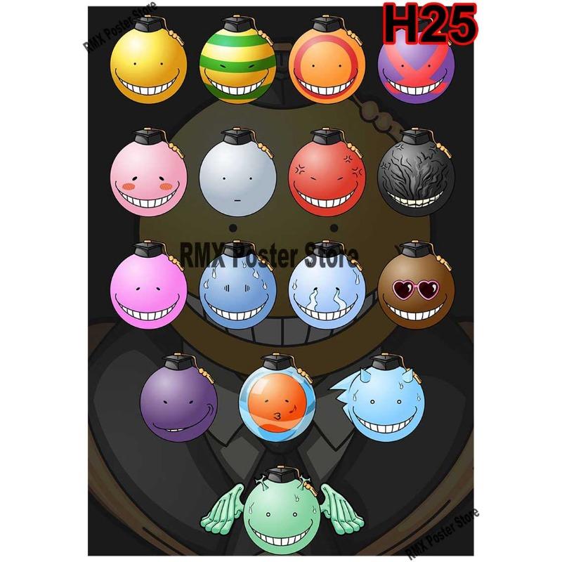 Classic Assassination Classroom Anime Poster White Coated Paper Art Printed Retro Posters Home Room Bar Decor Wall Stickers