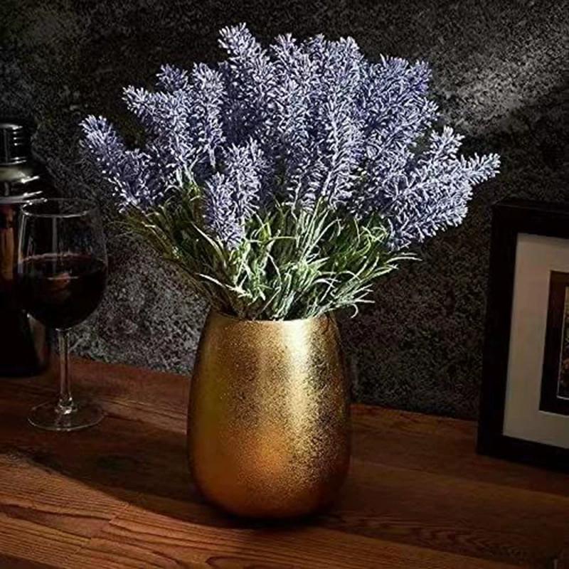 Flower Lavender Faux Arrangement With Plastic Blooms For Office Decoration Space