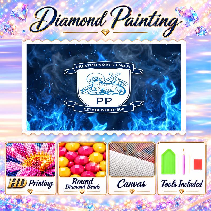 Preston North End Football Diamond Painting Kit 5D Full Drill DIY Diamond Mosaic Wall Art Home Decor