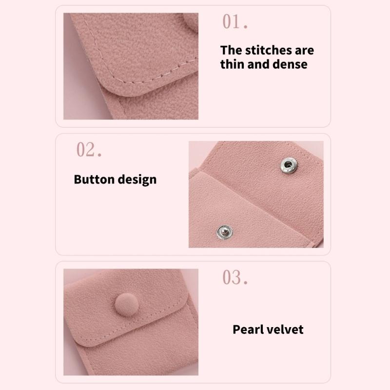 12pcs Convenient Flannel Jewelry Pouches Small Fabric Bags With Snap Closure For Jewelry Storage And Gift Packaging