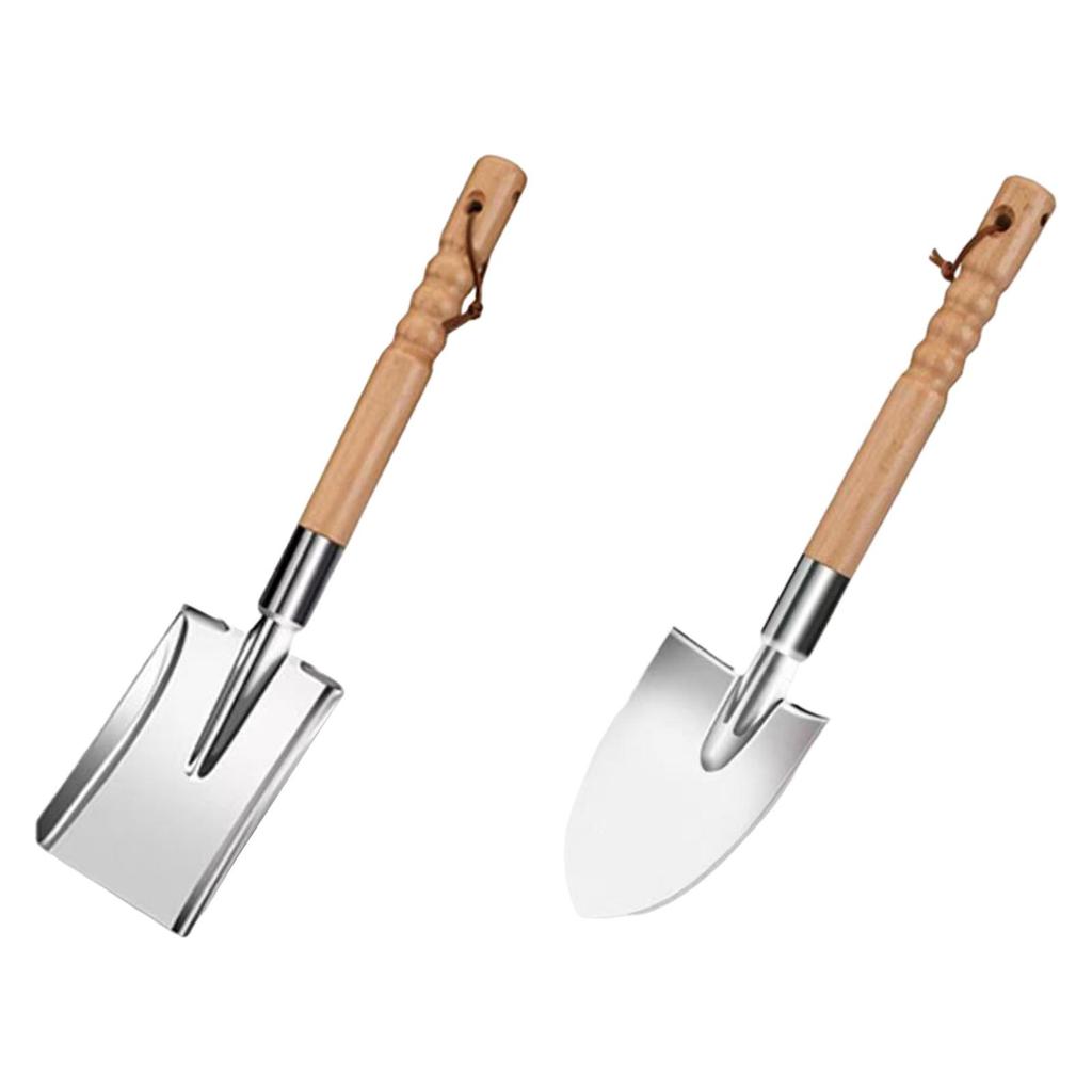 Stainless Steel Hand Shovel Durable Weeding and Seeding Trowel Wood Grip for Garden Beds Lawn Care and Patio