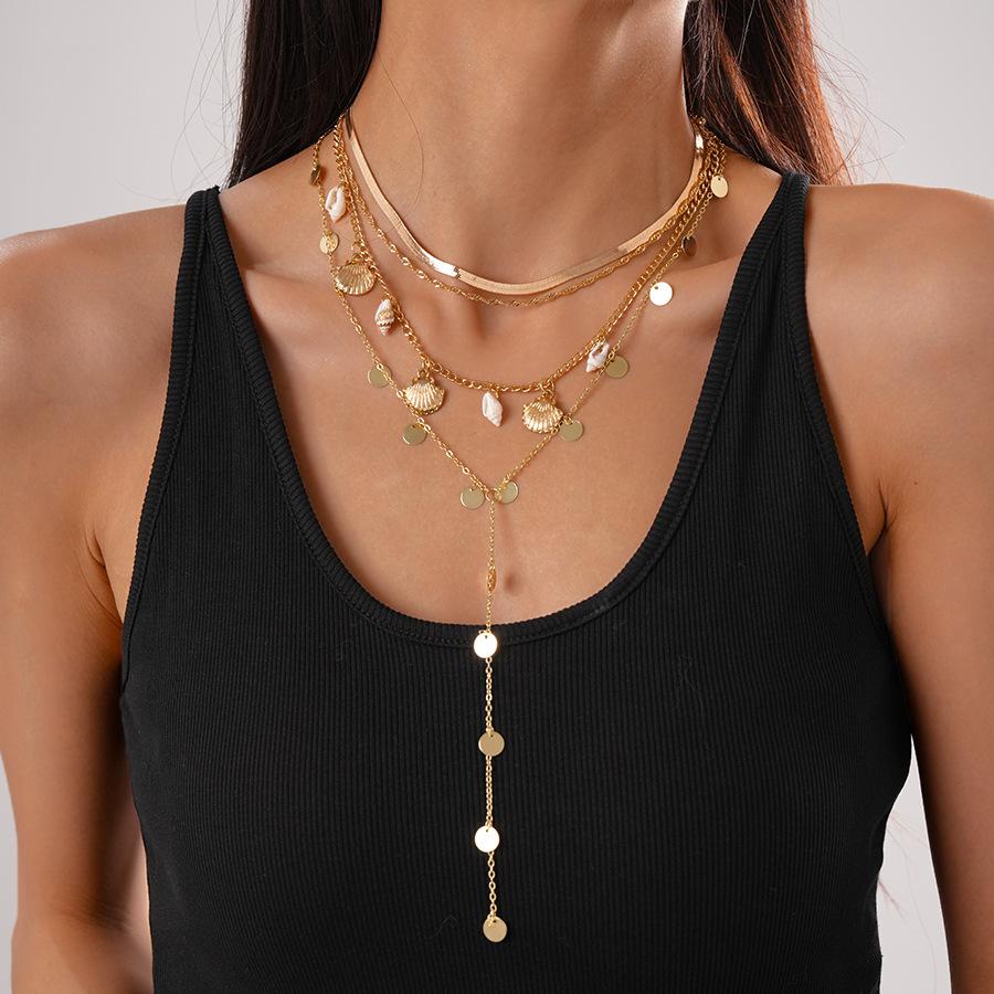 European and American Cross-border Exaggerated Geometric Flower Necklace Accessories Women's Summer High-end Clavicle Chain Niche Personality Items