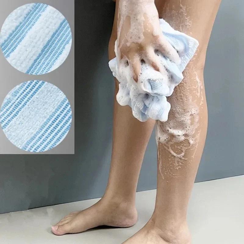 Exfoliating Washcloth Back Scrubber for Shower for Men  and Women Silver-ion Multi-Function Foam Bath Towel Ultra
