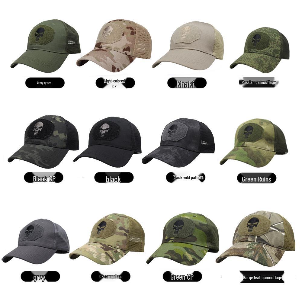 Taktische Camouflage-Baseballkappe für Spezialeinheiten mit Netz und Klettverschluss