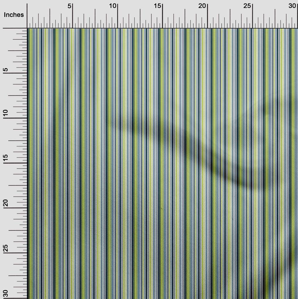 oneOone Tecido de algodão flexível, estampa listrada multicolorida, por jarda, 40 polegadas