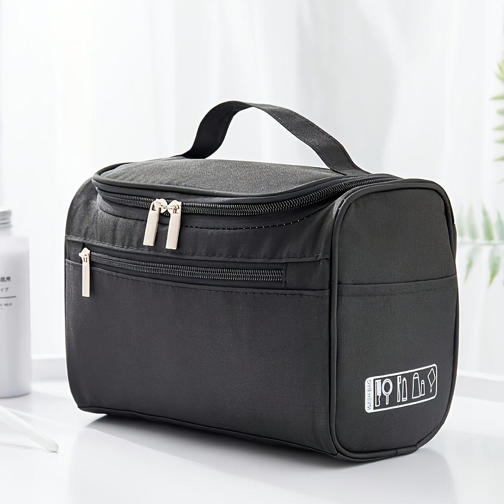 

1pc Capacity Travel Makeup Bag, Made of Durable Oxford Cloth, High Quality Zipper Closure, Unisex, Suitable for Daily Storage чёрный