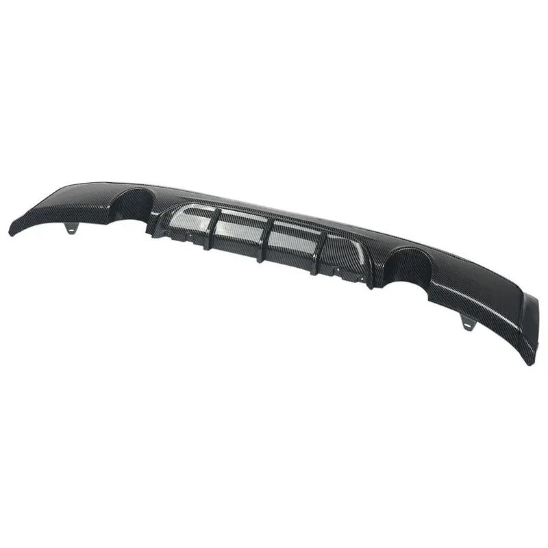 Rear Bumper Diffuser Dual Exhausts For BMW 2 Series F22 F23 M Performance/M Sport 2014-2020 Carbon Fiber Look Gloss Black