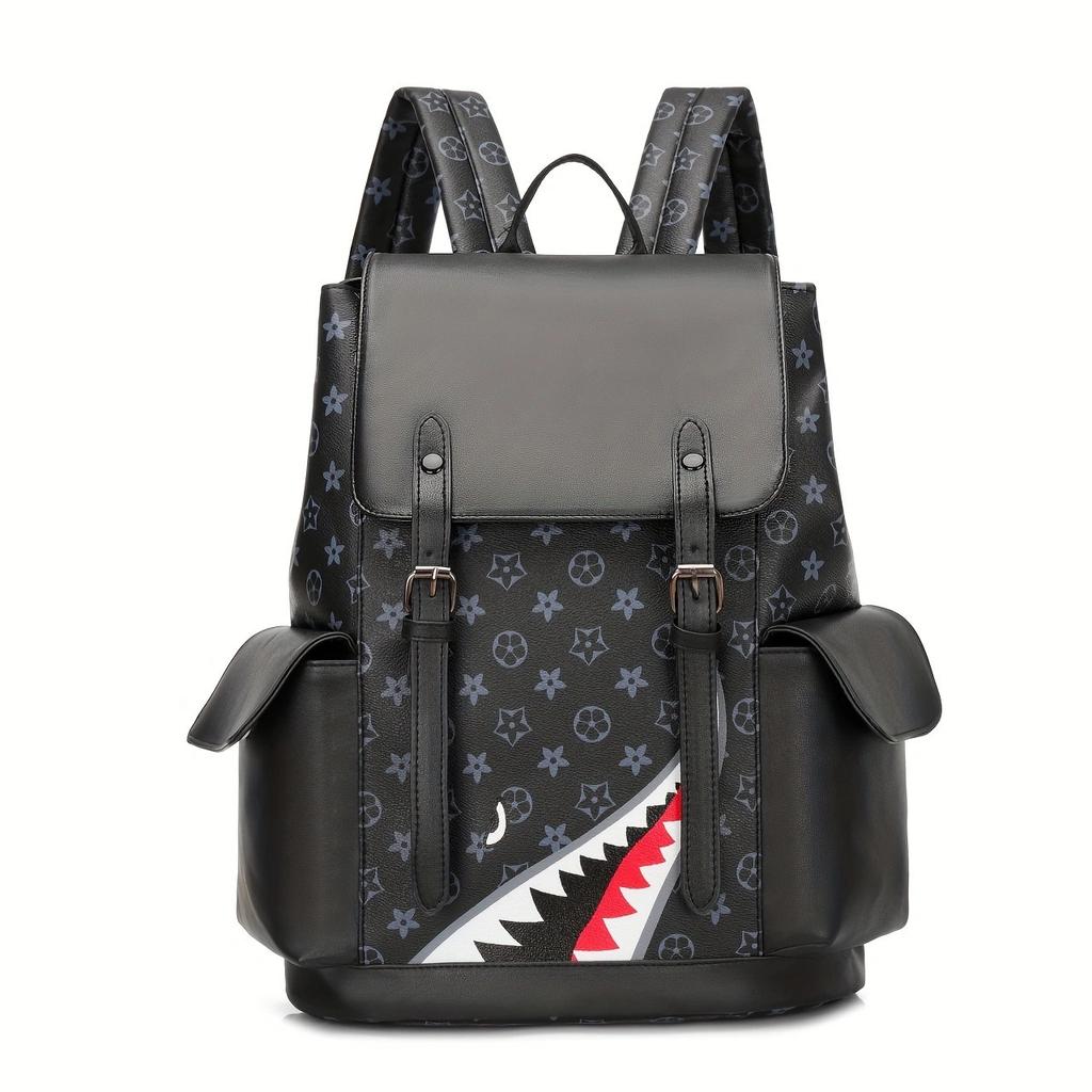 Neue koreanische Version Business-Rucksack Leder Große Kapazität Herren und Damen Trend karierter Rucksack Reisetasche Studenten-Computertasche