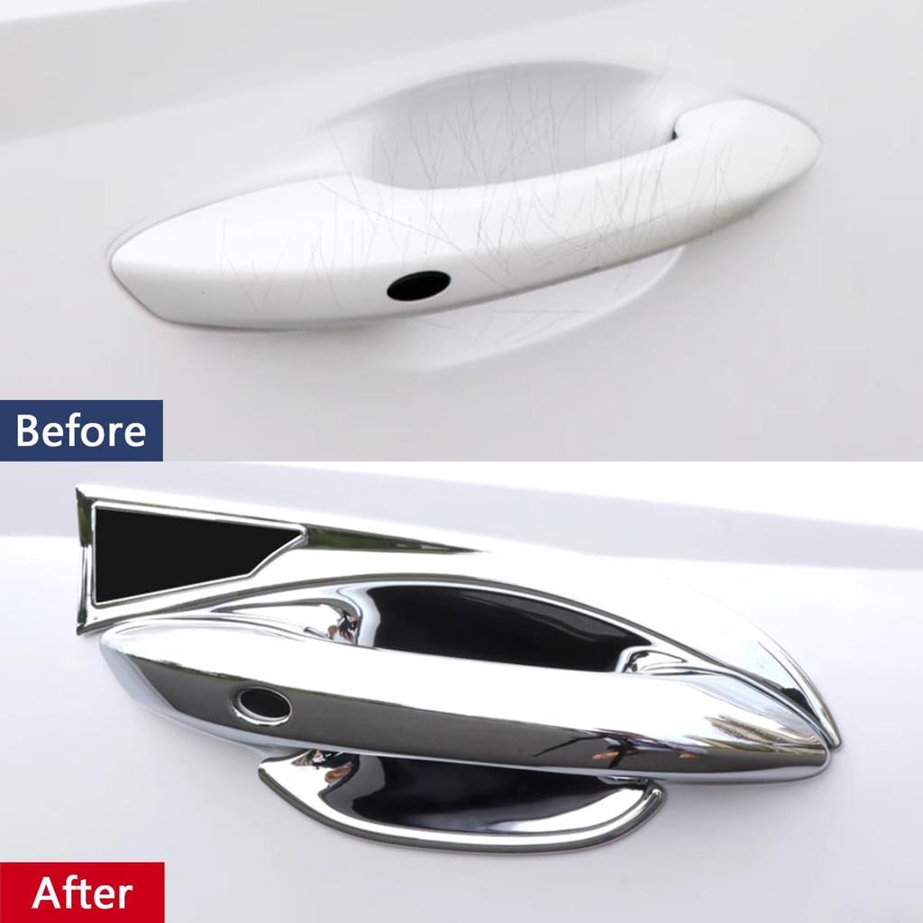 Car Accessories Fit for Hyundai Tucson 2025 2024 2023 2022 Exterior Door Handle Bowl Cover Trims (Chrome) 4PCS ABS