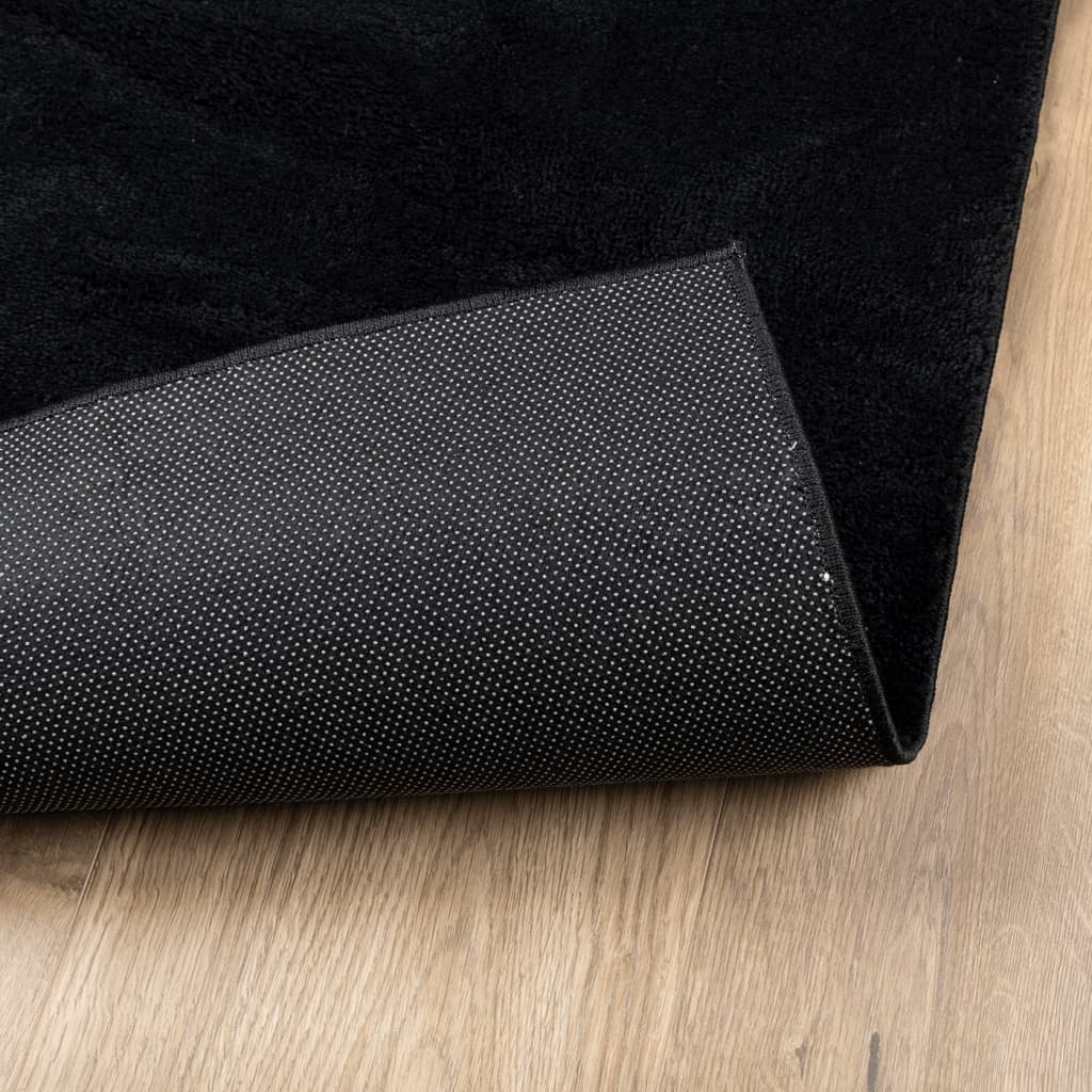 Oviedo Short Pile Rug Black 200 X 280 Cm