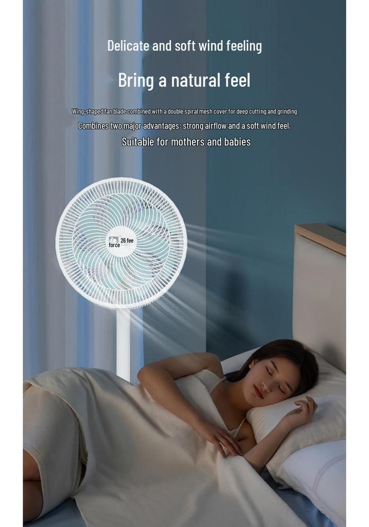 Ventilatore da terra elettrico Camel Ultra Silenzioso - Basso Rumore, Vento Forte, Oscillante, 36dB