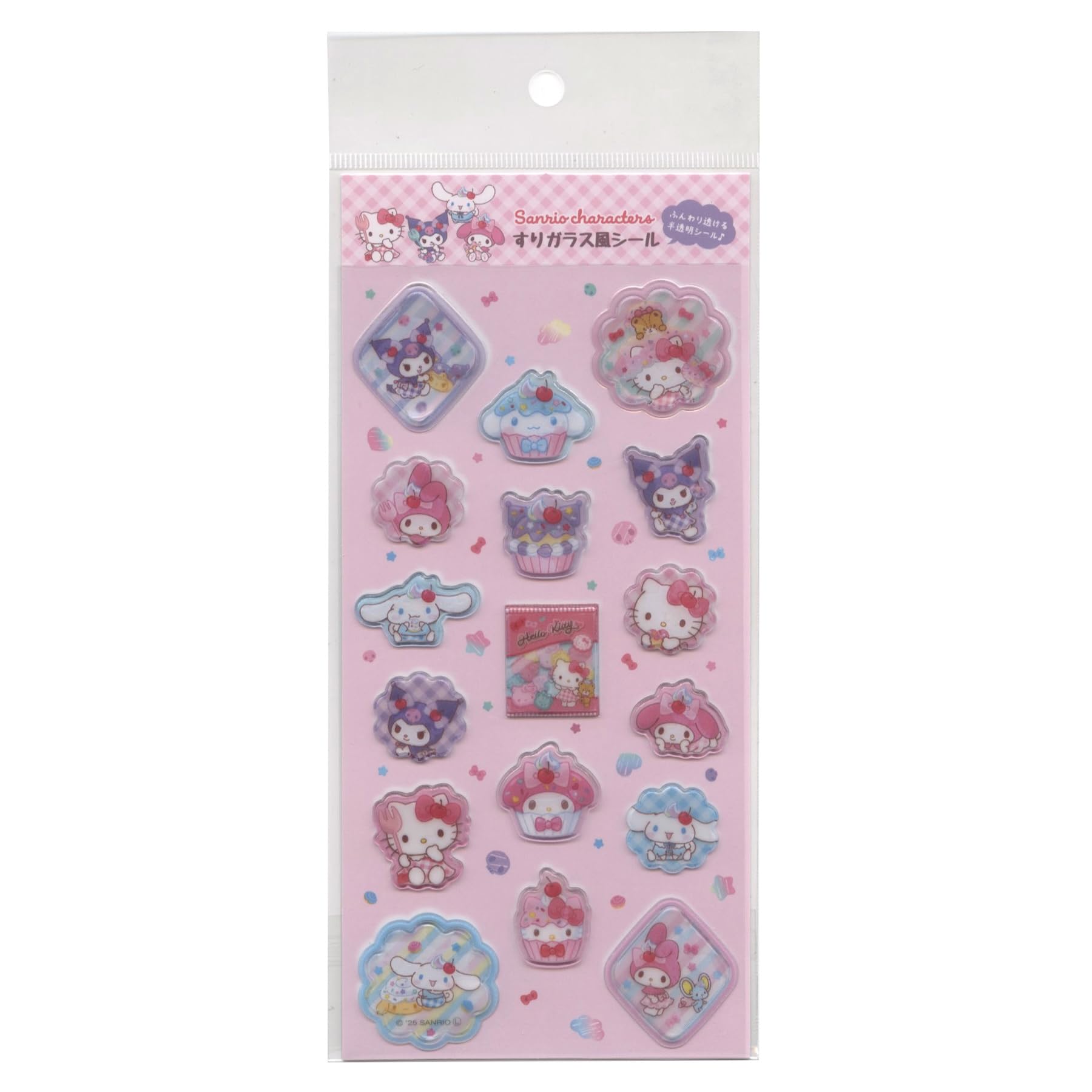 Sanrio Characters Frosted Glass Stickers [MX Sweets] 001796-52