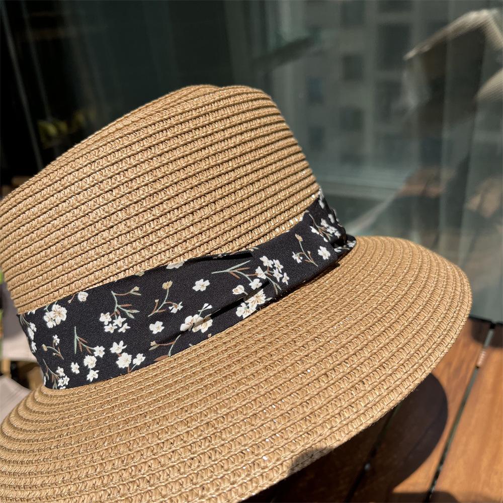 Small Fresh Straw Hat Women's Summer Seaside Beach Sun Protection Sun Hat Vacation Sun Hat Straw Woven Cool Hat